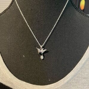 Elegant Silver Hummingbird Necklace